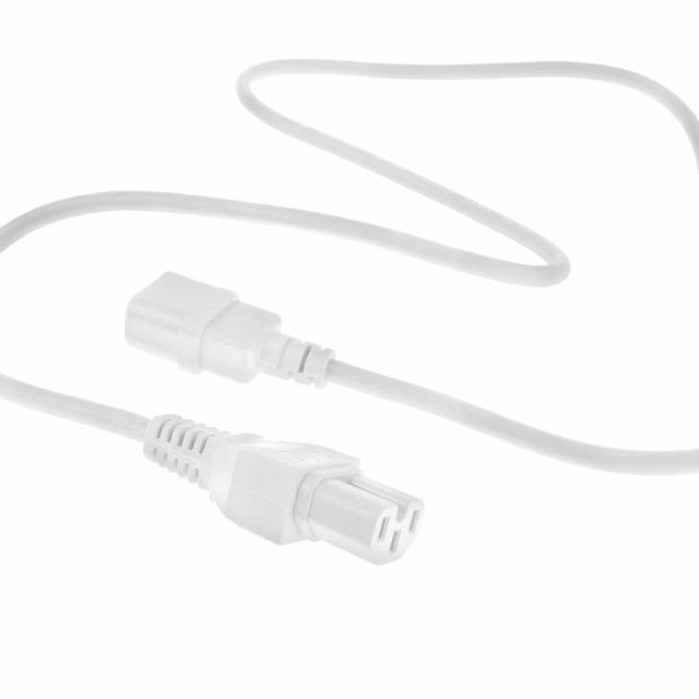 Powercord C14 - C15 white 2 m 