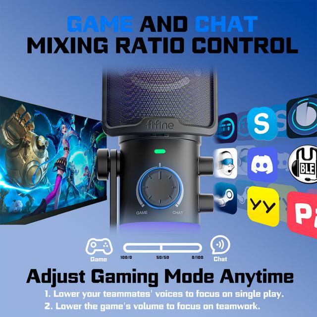 Desktop Microphone FIFINE AM6 RGB - Black 
