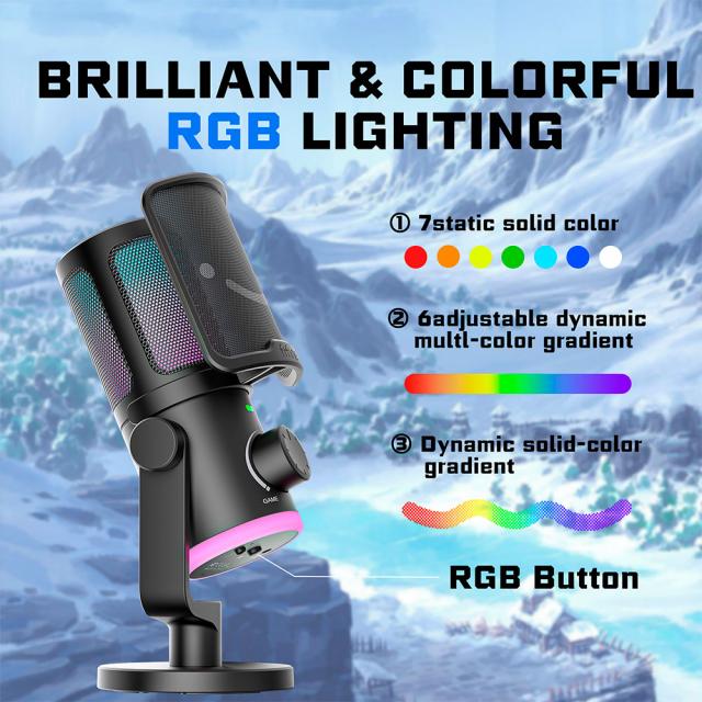 Desktop Microphone FIFINE AM6 RGB - Black 