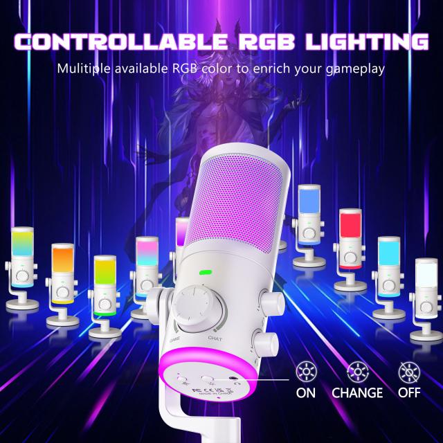 Desktop Microphone FIFINE AM6 RGB - White 