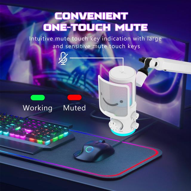 Desktop Microphone FIFINE AM6 RGB - White 
