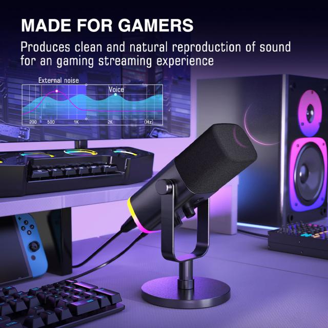 Desktop Microphone FIFINE AM8 Dynamic RGB XLR/USB- Black 