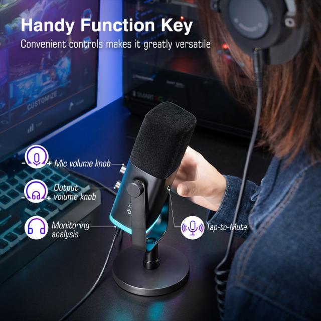 Desktop Microphone FIFINE AM8 Dynamic RGB XLR/USB- Black 