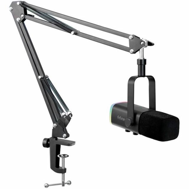 Microphone Adjustable Boom Arm FIFINE AM8T Dynamic RGB - Black 