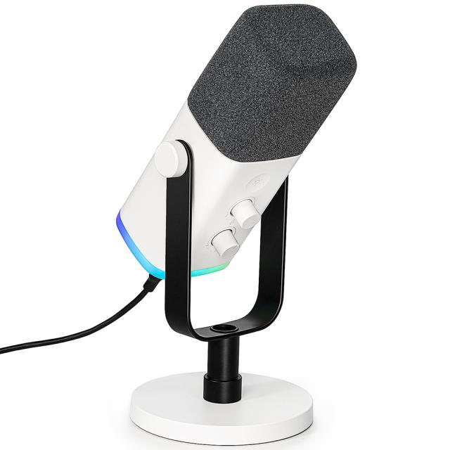 Desktop Microphone FIFINE AM8 Dynamic RGB XLR/USB - White 