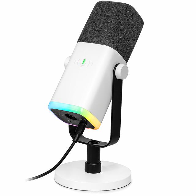 Desktop Microphone FIFINE AM8 Dynamic RGB XLR/USB - White 