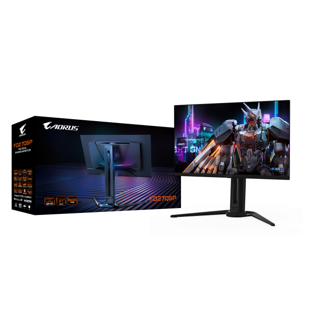 Геймърски монитор GIGABYTE AORUS FO27Q5P - 27" QD-OLED, QHD (2560 x 1440), 500Hz, 0.03ms 