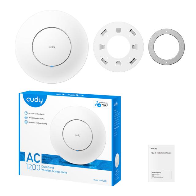 Wireless Access Point Cudy AP1200, AC1200, 2.4/5 GHz, 300 - 867 Mbps 