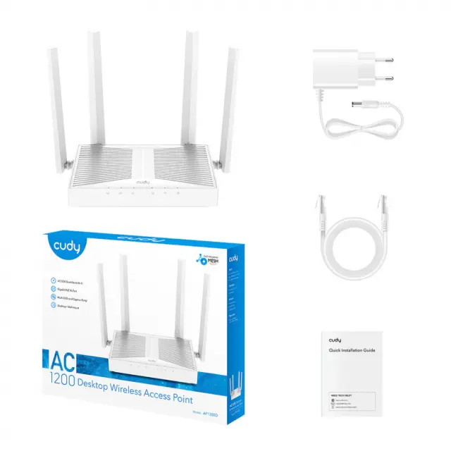 Wireless Access Point Cudy AP1300D Wi-Fi Gigabit AC1200 