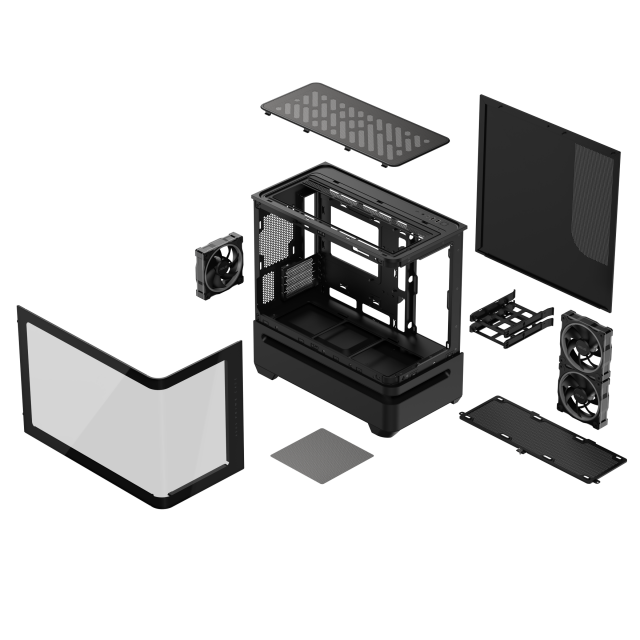 Case ASUS Prime AP202 ARGB mATX + 3 ARGB Fans - Black 