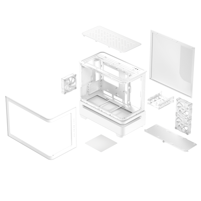 Case ASUS Prime AP202 ARGB mATX + 3 ARGB Fans - White 