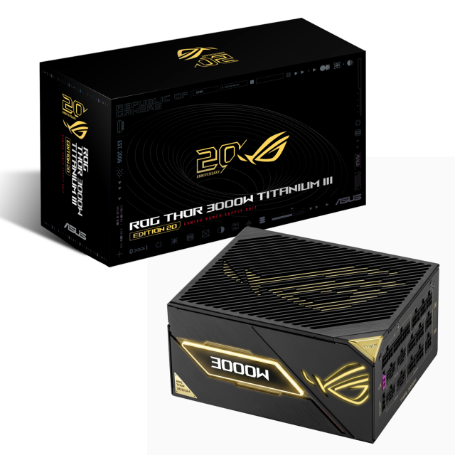 Power Supply ASUS ROG THOR III 3000W Edition 20, 80+ Titanium PCIe 5.1, Fully Modular 