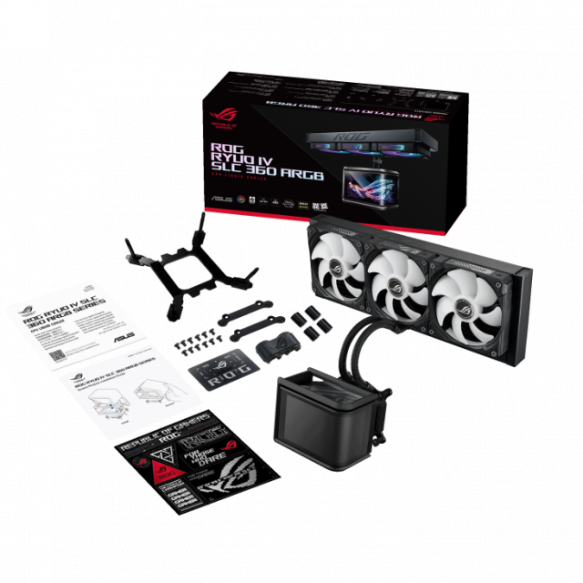CPU AIO Liquid Cooler ASUS ROG Ryuo IV SLC 360 ARGB 6.67" Curved AMOLED Display 