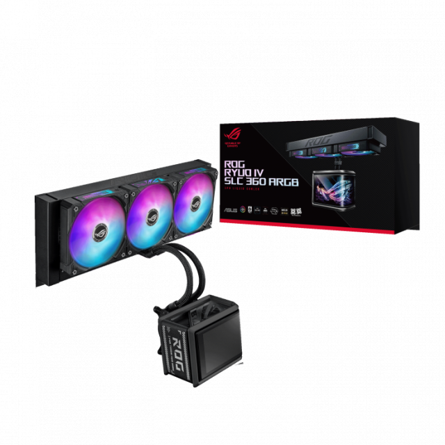 CPU AIO Liquid Cooler ASUS ROG Ryuo IV SLC 360 ARGB 6.67" Curved AMOLED Display 