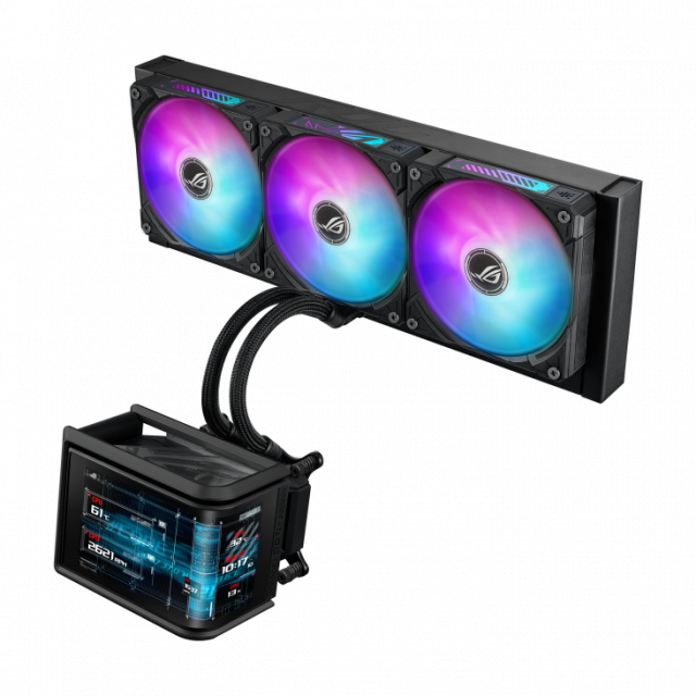 CPU AIO Liquid Cooler ASUS ROG Ryuo IV SLC 360 ARGB 6.67" Curved AMOLED Display 