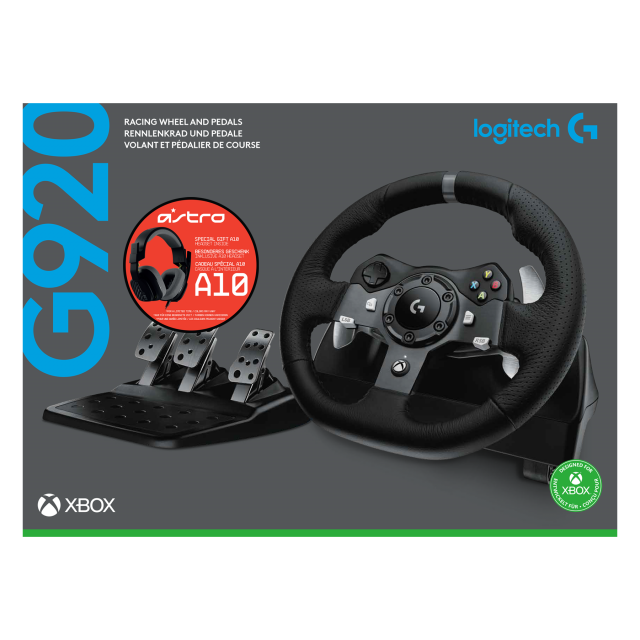 Волан Logitech Driving Force G920 за Xbox One / PC в комплект с геймърски слушалки Astro A10 