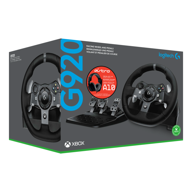 Волан Logitech Driving Force G920 за Xbox One / PC в комплект с геймърски слушалки Astro A10 