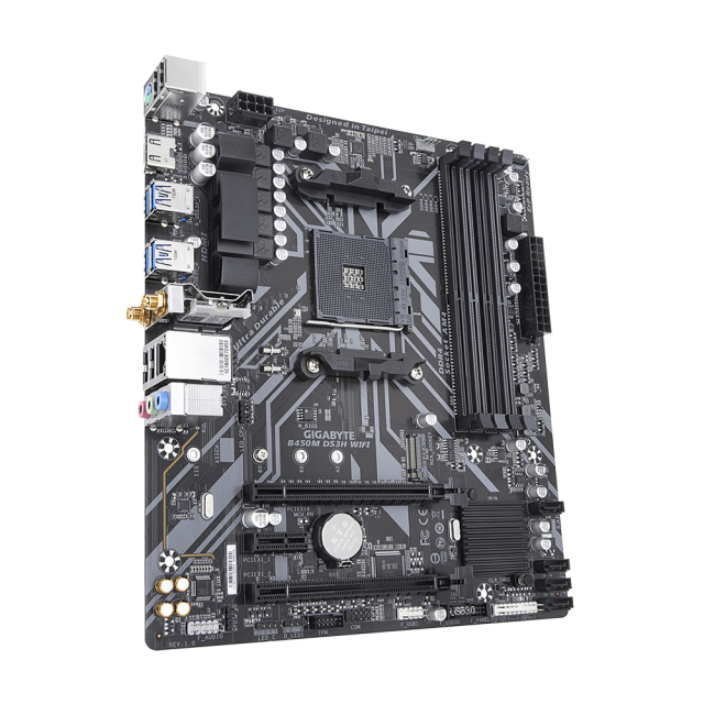 Дънна платка GIGABYTE B450M DS3H WIFI, Socket AM4, rev 1.5 