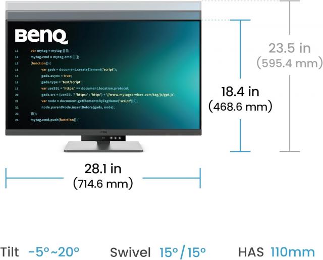 Монитор за програмиране BenQ RD320U, 31.5" 