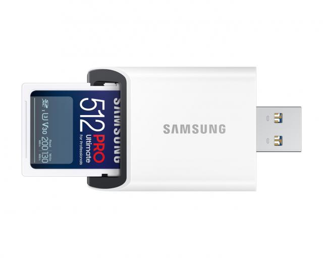 Memory card Samsung 512Gb PRO Ultimate SD Card Full-Size SDXC UHS-I , U3, V30, USB Adapter 