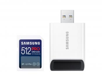 Memory card Samsung 512Gb PRO Ultimate SD Card Full-Size SDXC UHS-I , U3, V30, USB Adapter