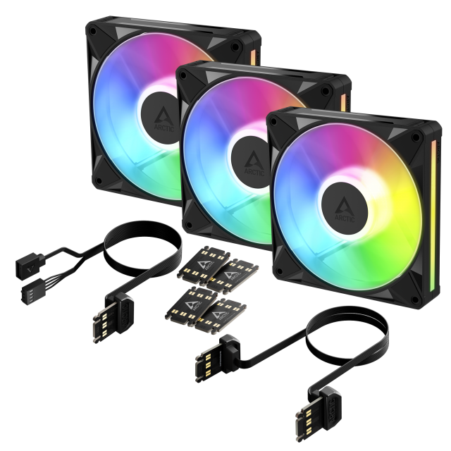 3-Pack Fan ARCTIC BioniX P14 A-RGB PWM 140mm Daisy Chain - Black 