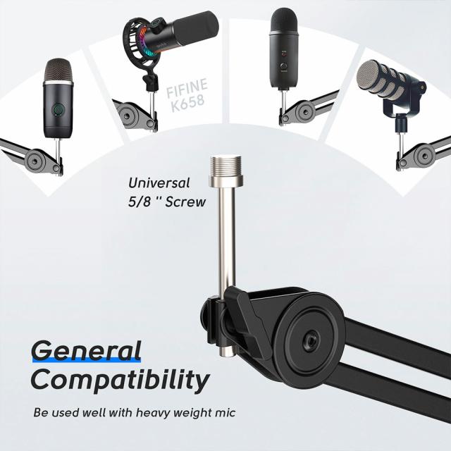 FIFINE BM63 Super Steady Full Metal Heavy Boom Arm Stand 