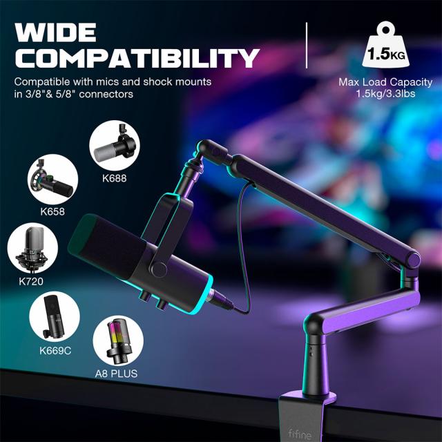 FIFINE BM88 Steady Full Metal High End Boom Arm Stand 