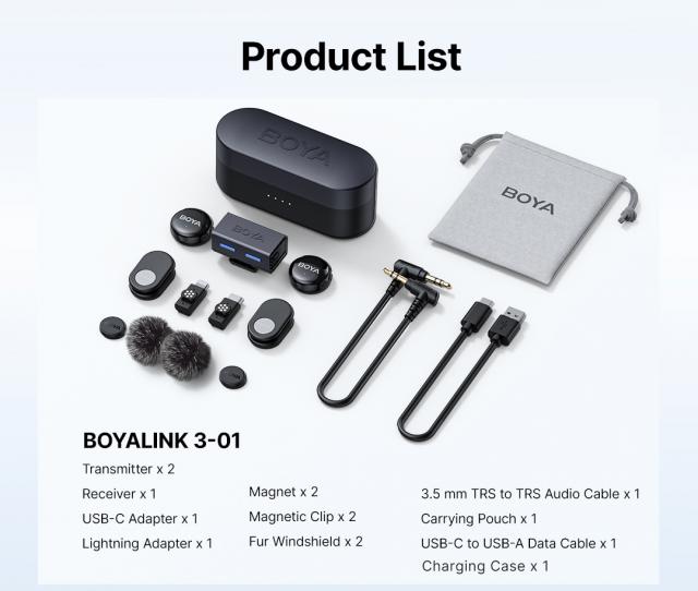 AI-Powered Button-Sized Wireless Microphone BOYALINK 3-01 