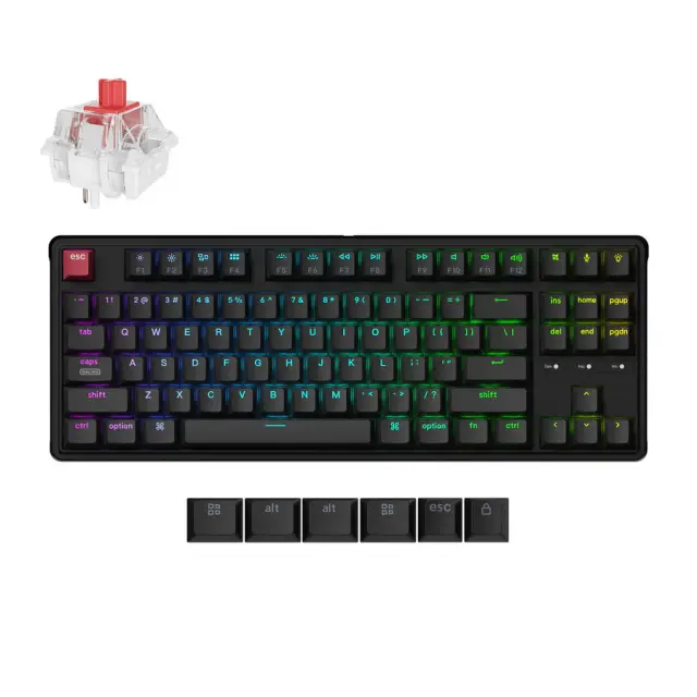 Геймърска Механична клавиатура Keychron C3 Pro 8K QMK - Super Red Switch, Hot-Swappable, RGB 