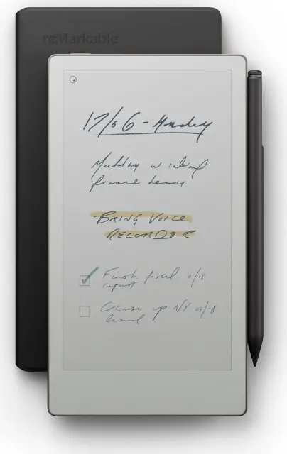 Tablet ReMarkable Pro Move, Marker plus black, Book Folio Premium Black Leather 