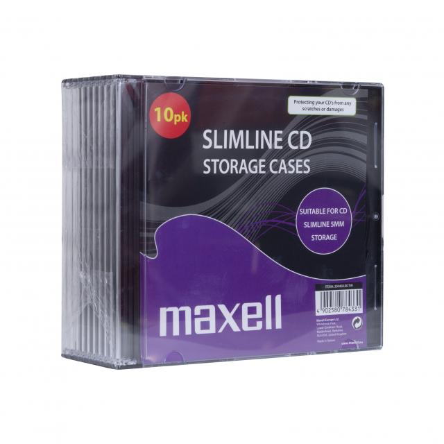 Slim Black case CD/DVD Box MAXELL 10pk /price for 10 pcs/ 