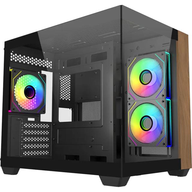 Кутия CoolerMaster Elite 481 Wood - Черна 