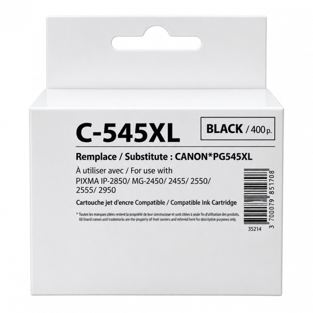 Ink cartridge CANON PG-545XL Black, Canon IP2850/ MG2450/MG2550/TS335x,  450k , Generink 