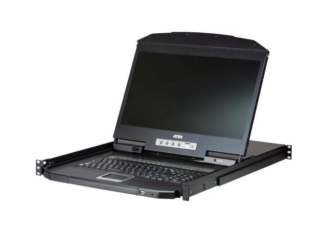 KVM Console ATEN 19" 8-Port PS/2-USB VGA Single Rail LCD KVM Switch 