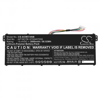 Laptop Battery for  ACER ConceptD 3 CN316-73G-729B, Swift 3 SF313-52-507Z, TravelMate Spin P4, AP18C7M  LiPo 15.4V 3800 mAh CAMERON SINO