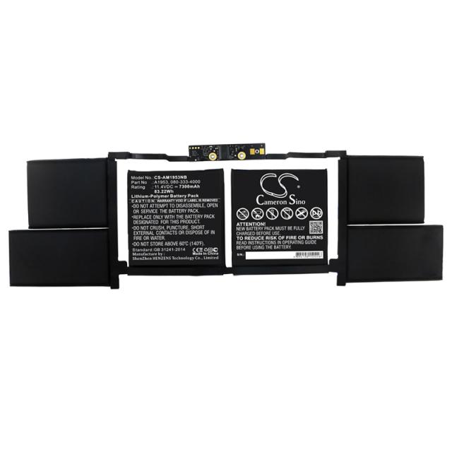 Laptop Battery for  Apple MacBook Pro 15 inch TOUCH BAR A1990 2019 A1953  LiPo 11.4V 7300mAh CAMERON SINO 