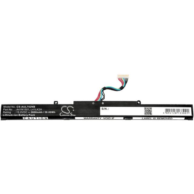 Батерия за лаптоп  ASUS GL752JW, VivoBook Pro N552VW-FI035T, VivoBook Pro N752VX-GC084T, A41N1501 LiIon 15V 2600mAh CAMERON SINO 