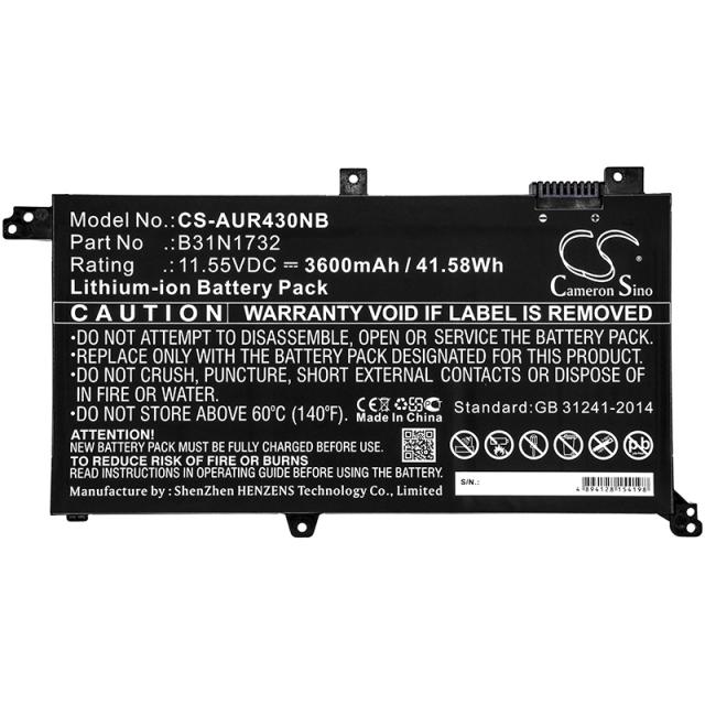 Батерия за лаптоп ASUS  K430FA VivoBook S14 S430FAEB102T  B31N1732 LiIon 11.55V 3600mAh CAMERON SINO 