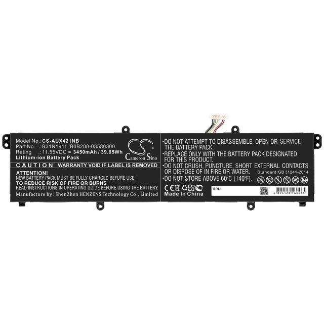 Laptop Battery  ASUS VivoBook Flip 14 TM420IA DB71, VivoBook 14 F413, B31N1911 LiPo 11.55V 3450mAh CAMERON SINO 