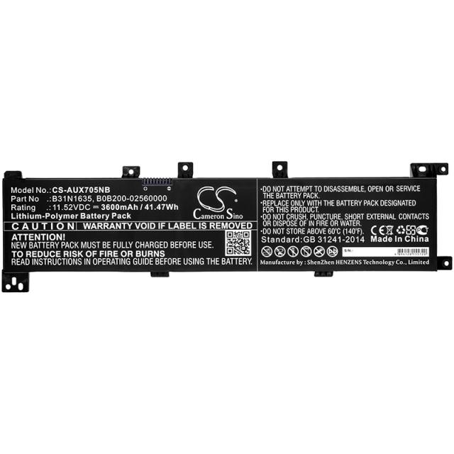 Батерия за лаптоп ASUS A705QA, VIVOBOOK F705UV-BX186T, VIVOBOOK F705UV-BX186T, B31N1635 LIPo 11,52V 3600 mAh CAMERON SINO 