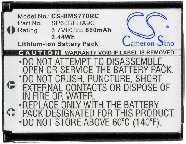 Battery for cordless phone Panasonic KX-TCA285, KX-TCA385, KX-UDT121  LiIon 3,7V 660 mAh  Cameron Sino 
