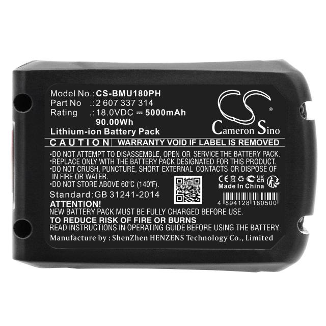Battery for cordless saw BOSCH AdvancedCut 18 1600A005B0 LiIon 18V 5000mAh Cameron Sino 