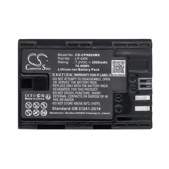 Camera Battery for CANON EOS 5D, EOS 60D LiIon 7.2V 2000mAh  Cameron Sino 