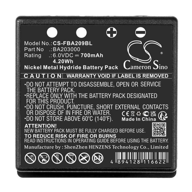 Camera Battery for Crane Remote Control  HBC Radiomatic Eco, Micron 4,6  SPECTRUM 1,2 FUB9NM BA209060 NIMH 6V 700mAh black Cameron Sino 