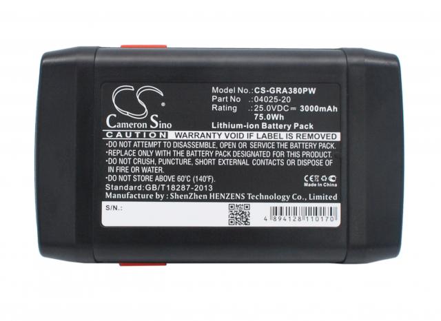 Camera Battery for Lawn Mower  GARDENA 648872, 8838, Accu-Spindelmaher 380 Li, 04025-20  25V 3000mAh Cameron Sino 