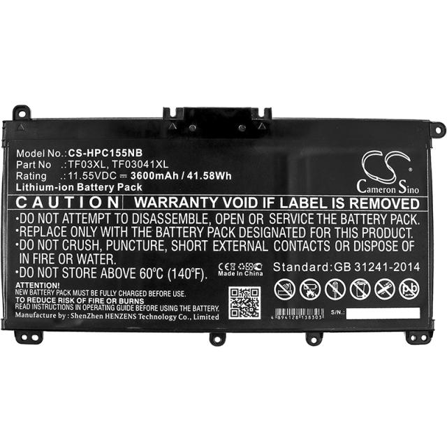 Батерия за лаптоп HP 14-bp002TU, PAVILION 15-CC709TX, Pavilion 15-CC007NT, TF03XL TPN-Q188 LiiON 11.55V  3600 mAh CAMERON SINO 