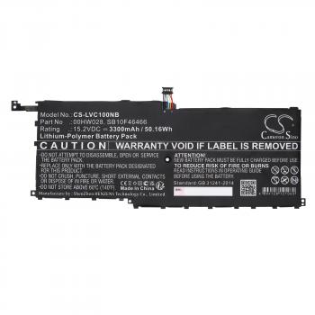 Laptop Battery for LENOVO ThinkPad X1 20FBS0L900, ThinkPad X1 Yoga 20FQA04TAU, 00HW028 LiPo 15.2V 3300 mAh CAMERON SINO