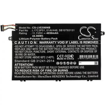 Laptop Battery for  LENOVO ThinkPad E14, ThinkPad E15, ThinkPad E480, ThinkPad E580 L17C3P51  LiPo 11.1V 4050 mAh CAMERON  SINO