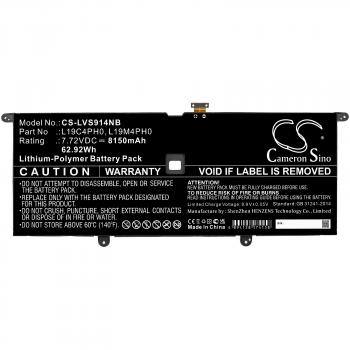 Laptop Battery for  LENOVO Yoga Slim 9 14ITL5 82D10000UK L19C4PH0  LiPo 7.72V 8150mAh CAMERON SINO